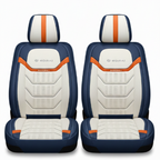 Funda de Asiento Universal Fusion en cuero legítimo con airbag, más regalos: alfombra de cuero y cubierta de volante.